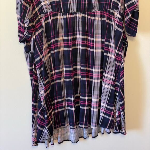 Torrid 2 long sleeve maxi dress long sleeve plaid fit & flare spring fall black - Picture 7 of 8